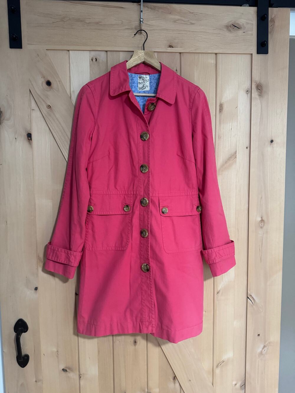 Tulle Anthropologie | Pink 100% Cotton Trench Pea Coat | Size Medium